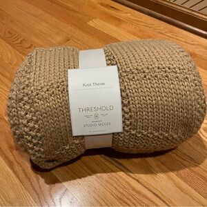Threshold Studio McGee Grid Knit Throw Blanket Tan